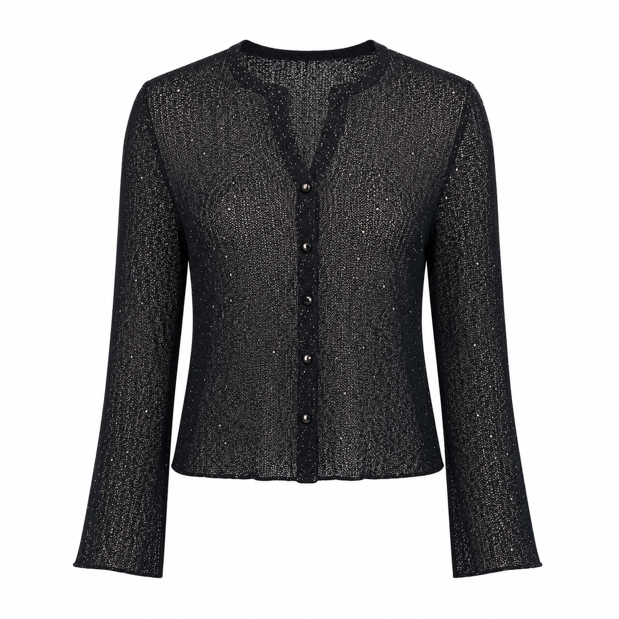 Black textured cardigan