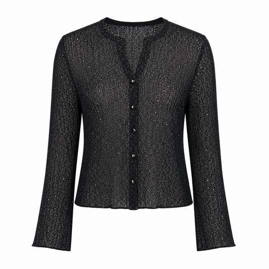 Black textured cardigan