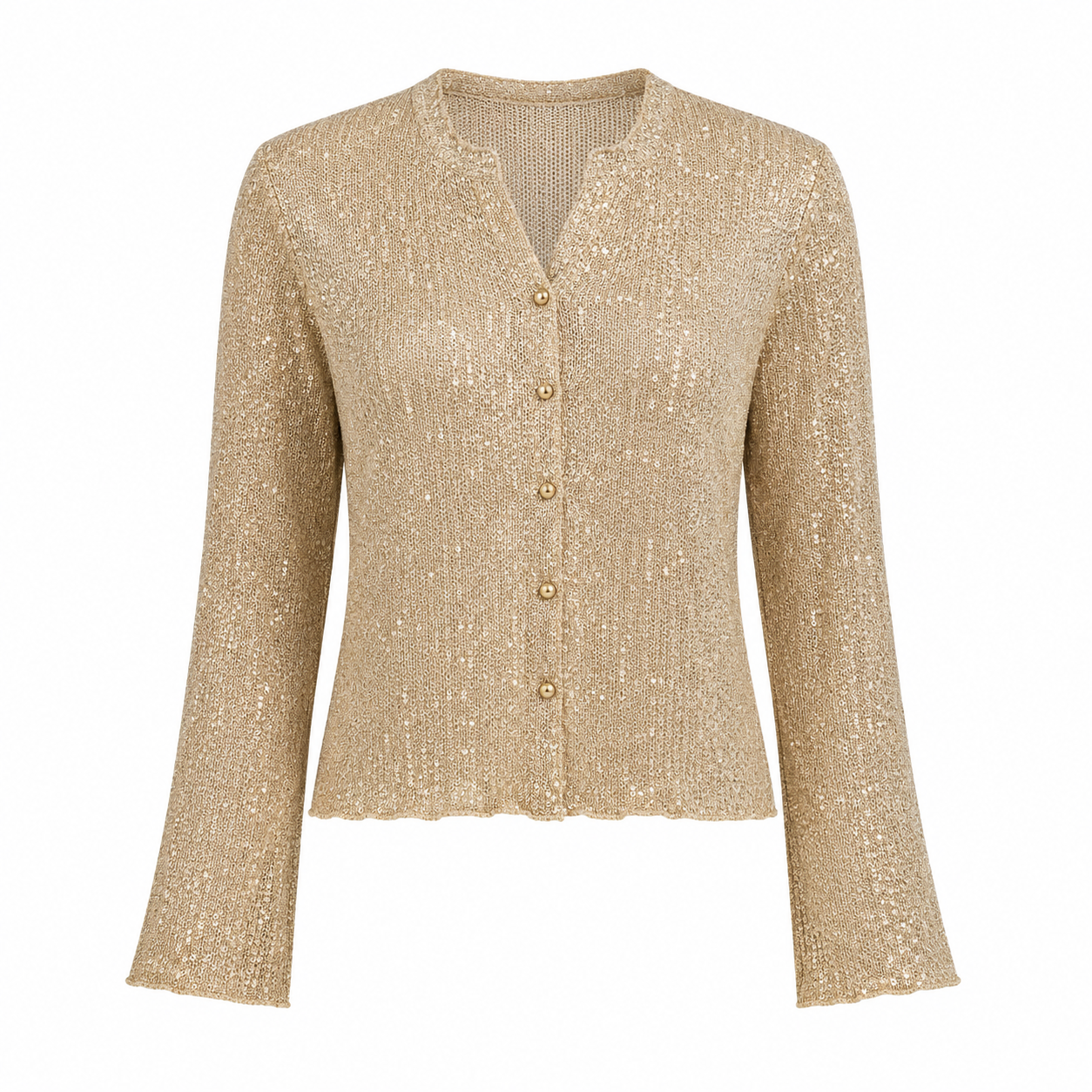 Gold cardigan with button details